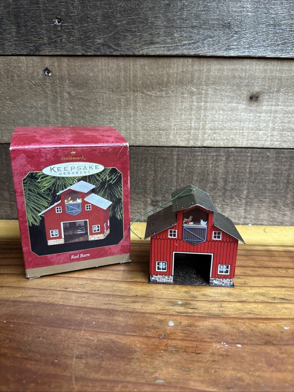 1999 Hallmark Keepsake Ornament "Red Barn" - Tin Ornament In Box